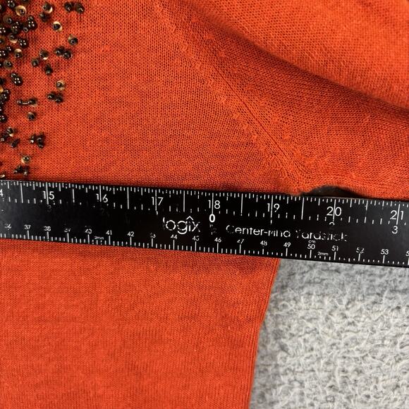 Y2k Linen Sweater Medium Boho Hippie Festival Embellished Sequin Lightweight - Picture 6 of 8